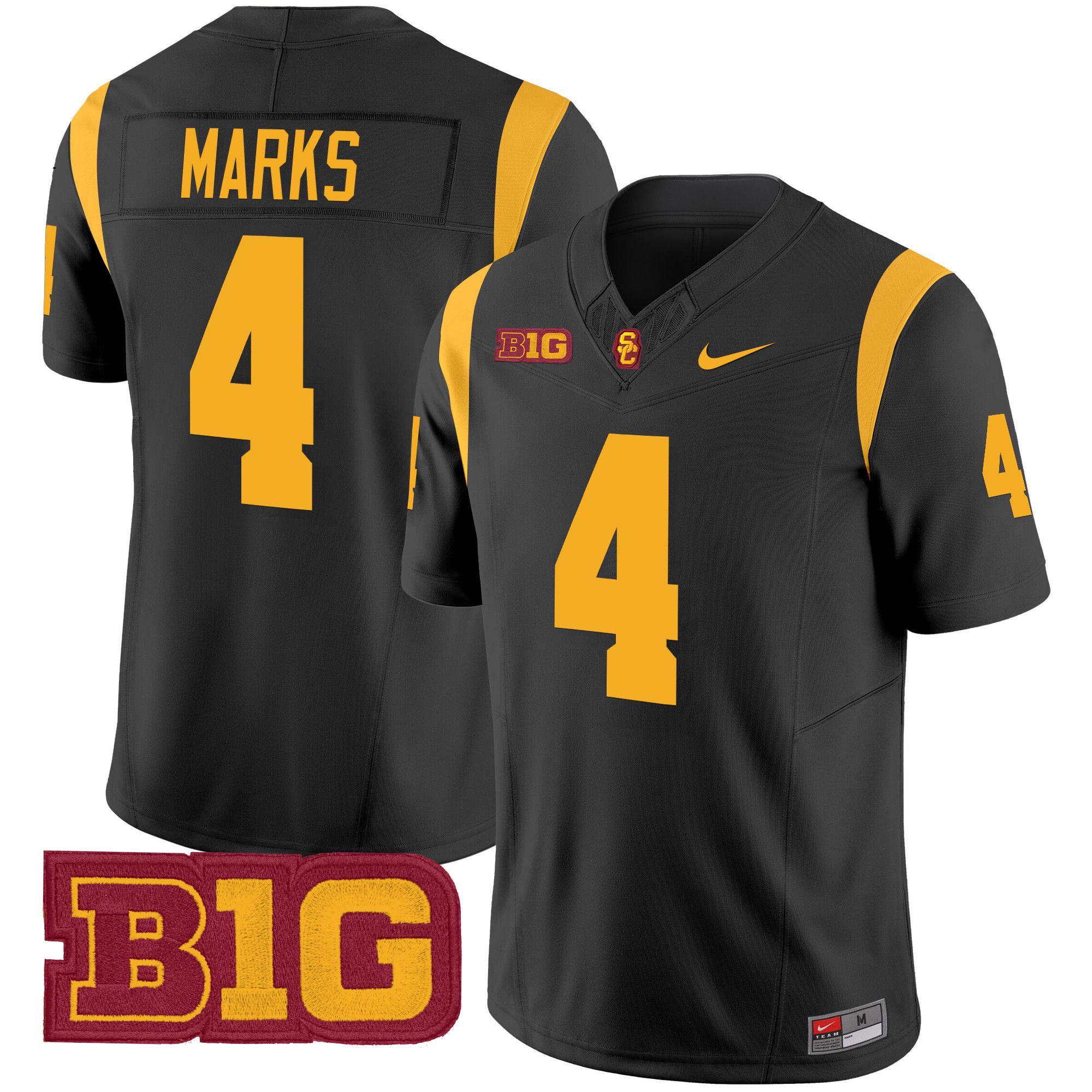 Men USC Trojans #4 Marks Black Nike 2024 Vapor Limited NCAA Jersey style 1